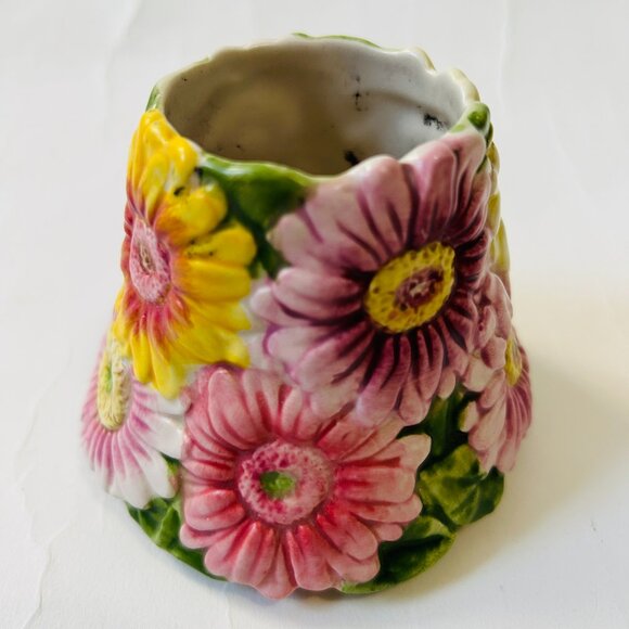Yankee Candle Top Ceramic Floral shade Gerbera Daisy Flowers colorful - Picture 2 of 9